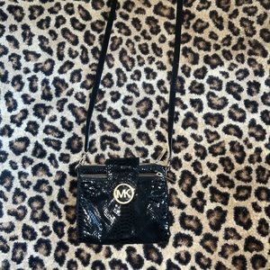 Michael Kors satchel bag black snake skin